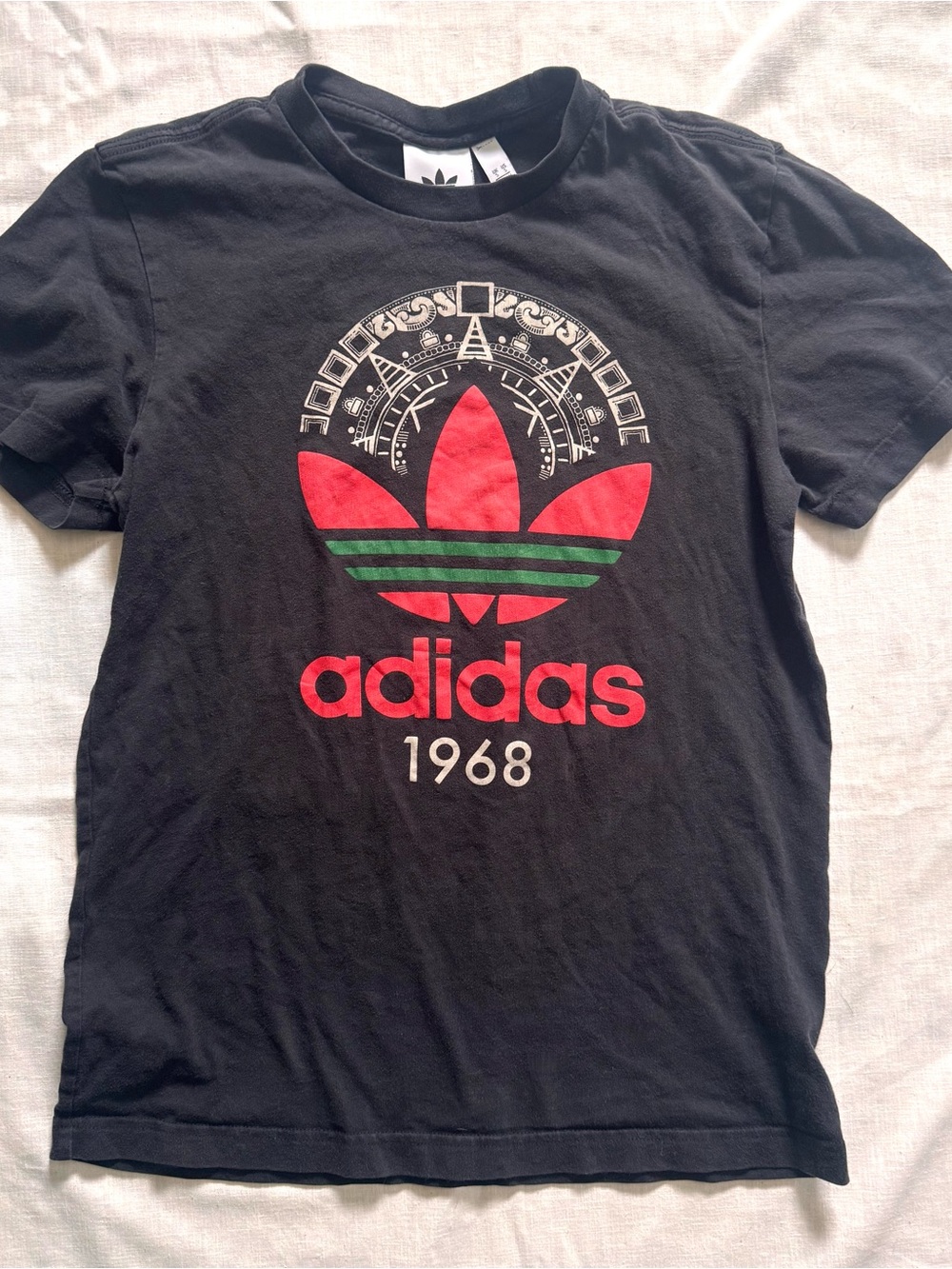 Adidas Originals Mexico 1968 Olympics Aztec Sun T-Shirt Men's Small Slim Fit